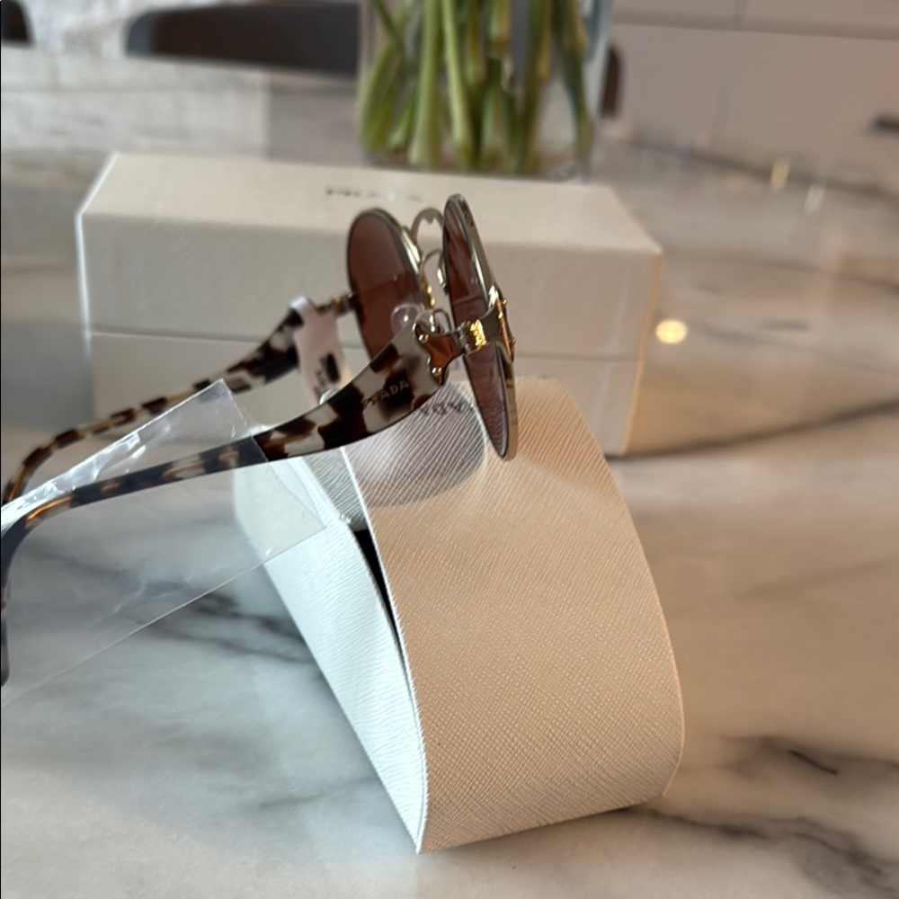 Prada Brown Round Sunglasses